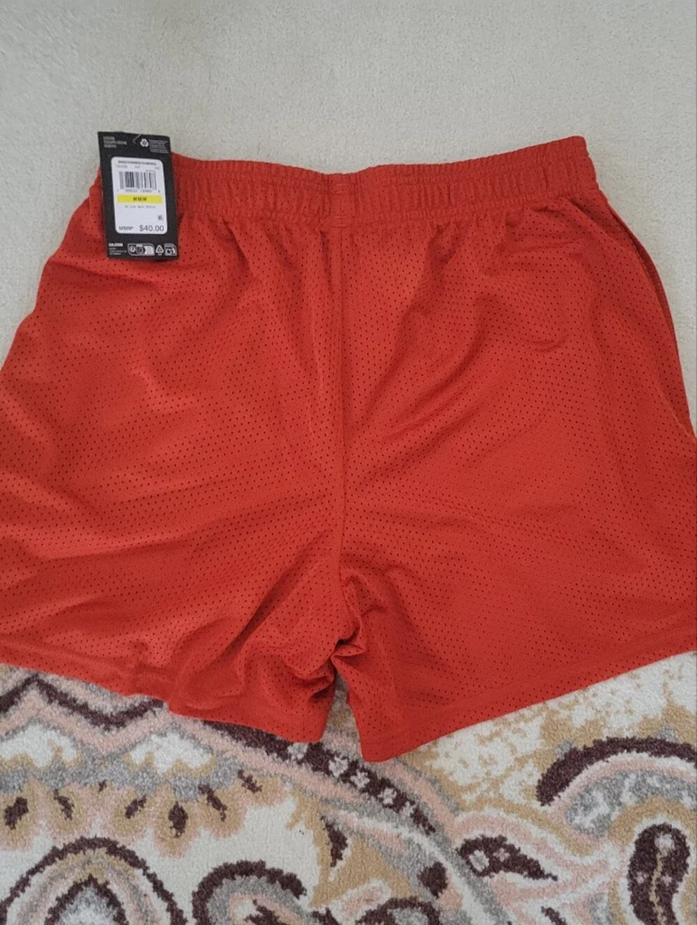 Under Armour New With Tags Men's Orangeish Athletic Mesh Shorts